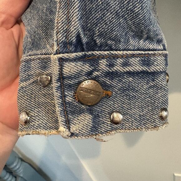 Vtg 80s Forenza Studded Denim Jacket Small Hearts Stars Western Oversized Italy - Picture 6 of 14